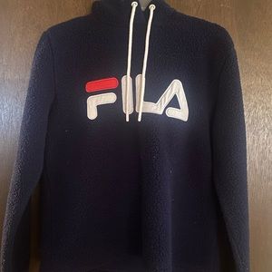 navy blue fila hoodie, small